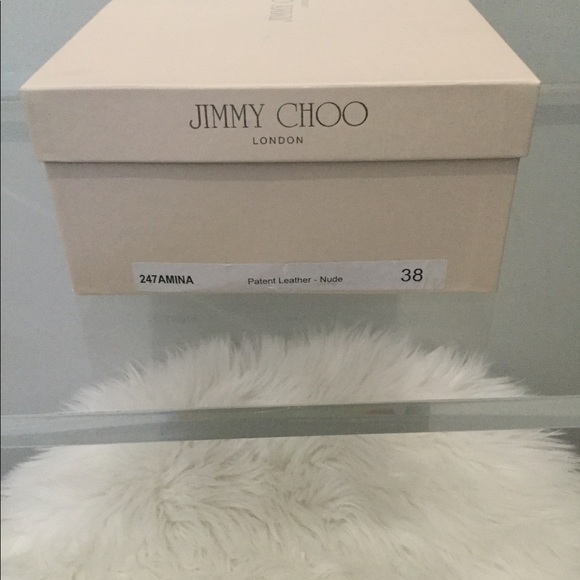 Nude Jimmy Choo peep toe Amina pumps size 38 - Picture 3 of 8